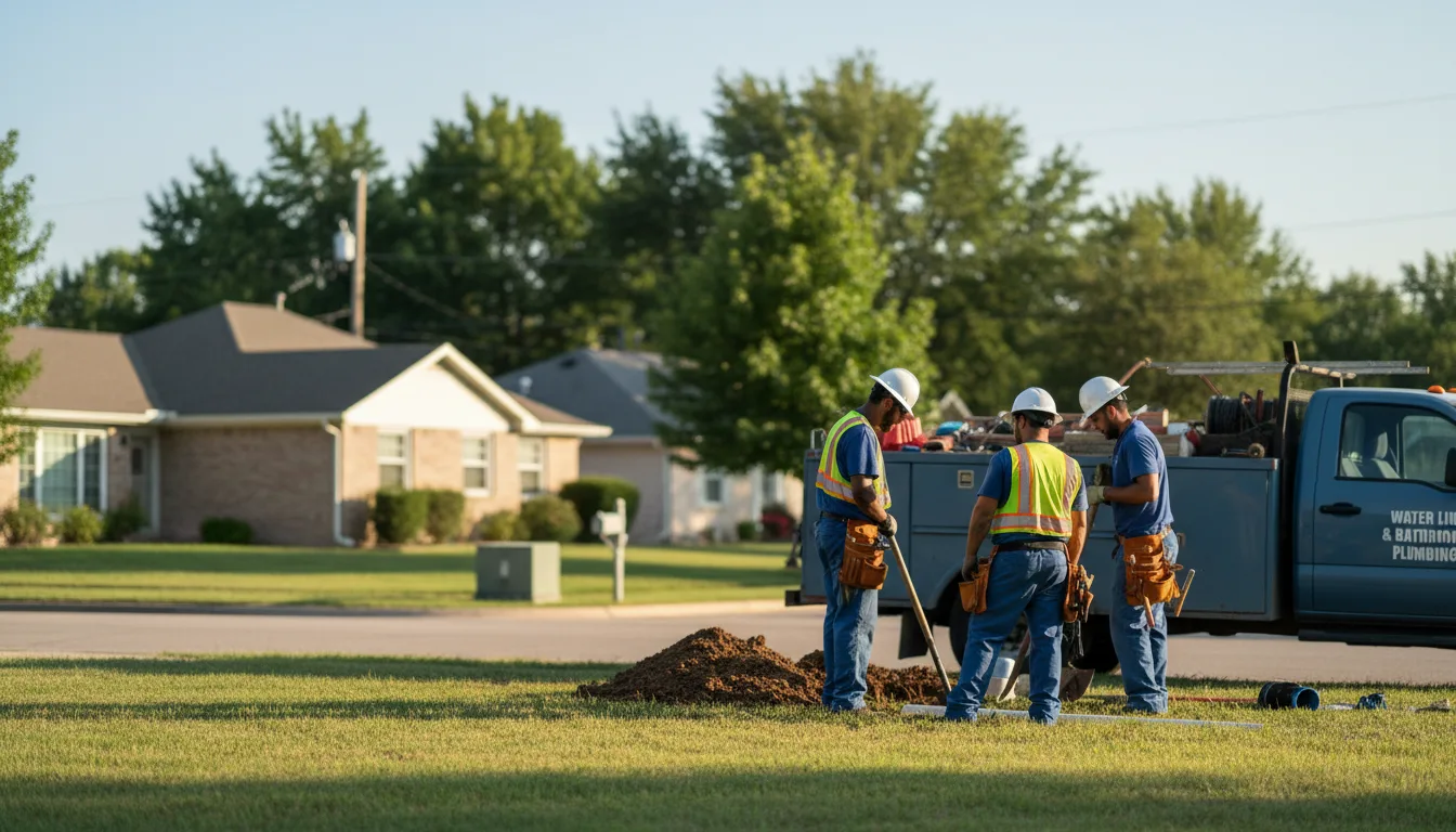 Residential water line and bathroom plumbing service in Pitsburg, OH